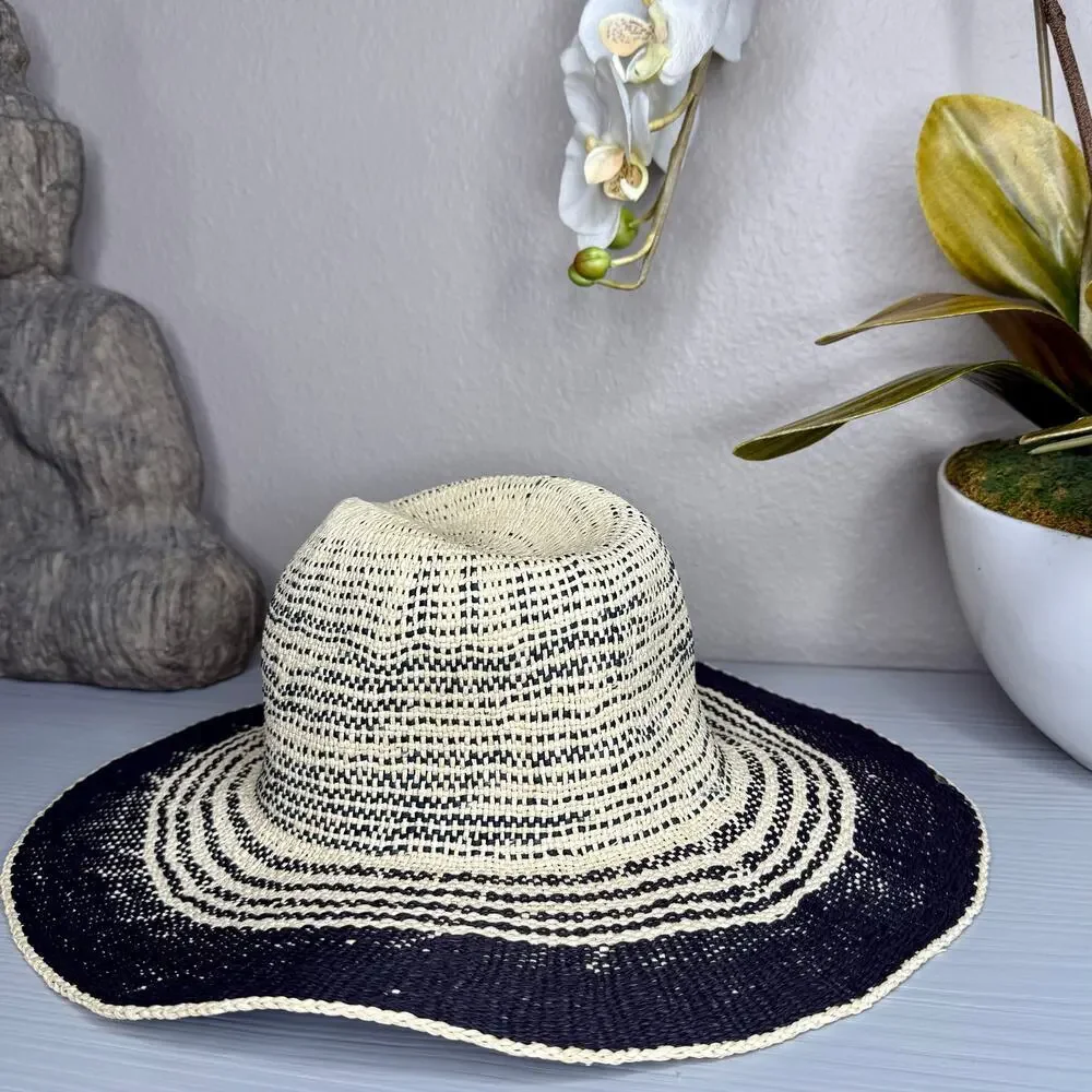 Free People beach hat woven boho beach dipped crown wide brim summer